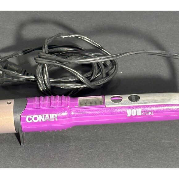 Conair YOU Curl Ceramic Tapered Curling Wand 1"–1/2" Purple Hair Styler - Picture 3 of 3